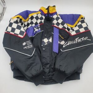 VTG Fieldsheer Chill Factor Snowmobile Winter Jacket Checkered Colorblock Mens